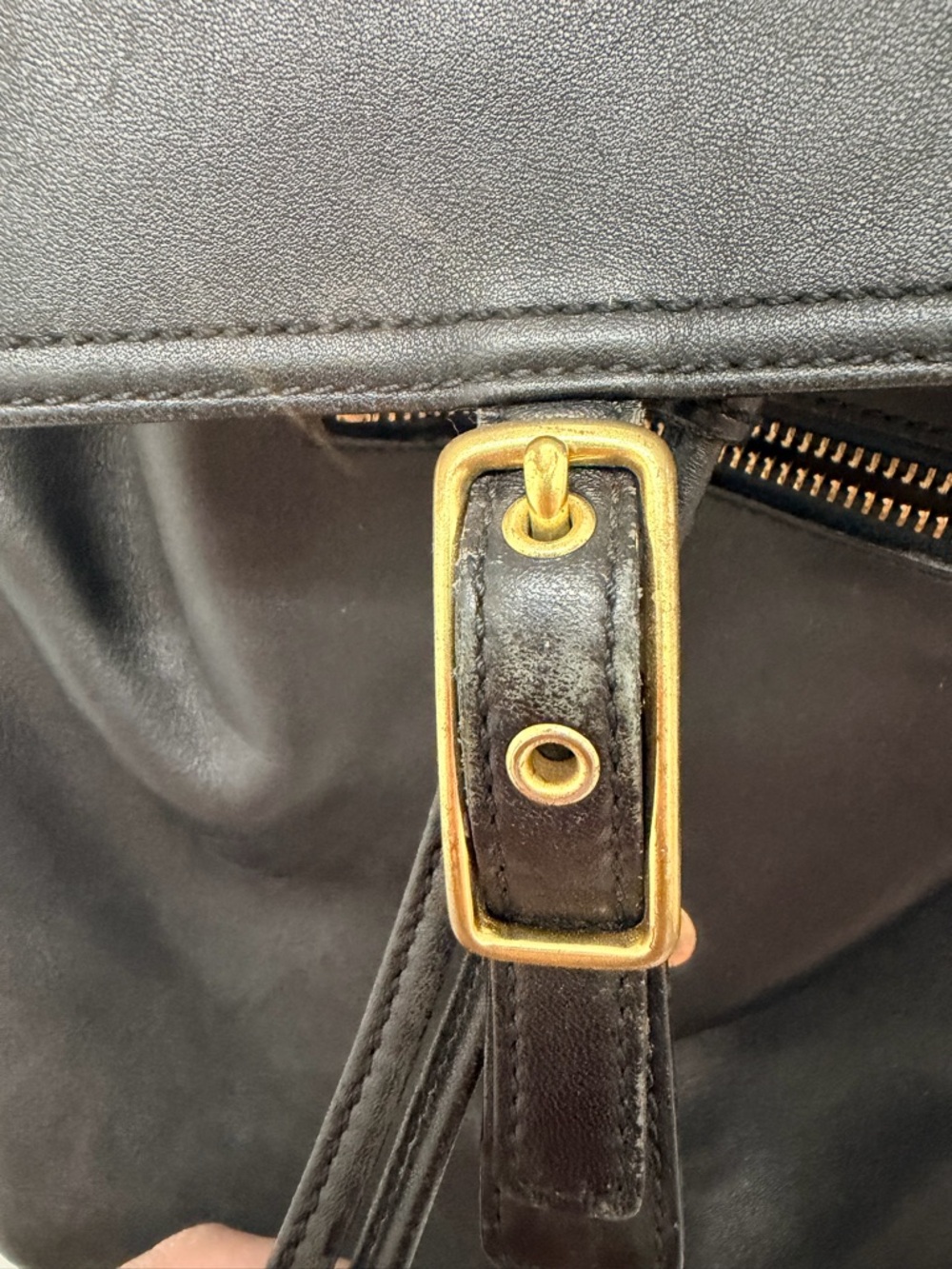 Coach Vintage Hampton Legacy Smooth Black Leather Backpack #9827 - Picture 2 of 5
